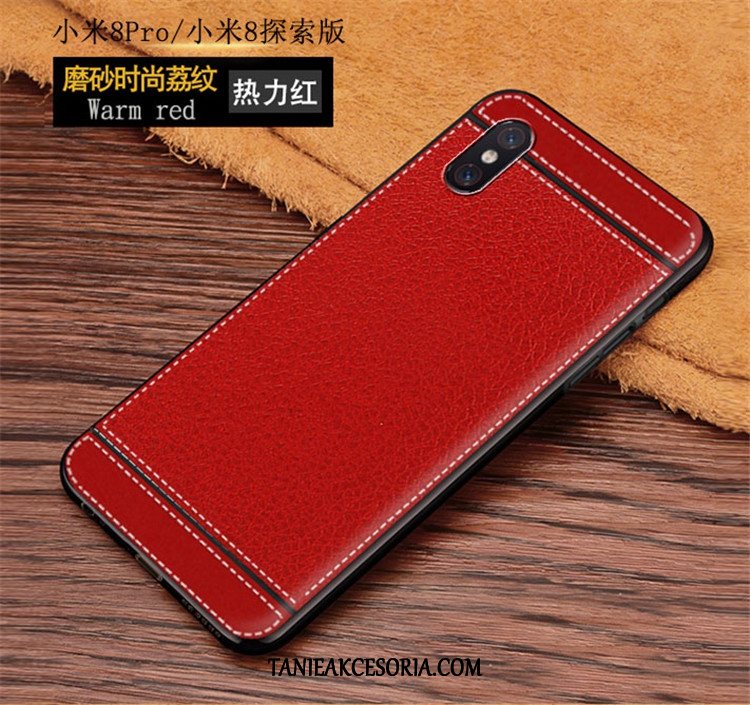 Etui Xiaomi Mi 8 Pro Wzór Różowe Skórzany, Futerał Xiaomi Mi 8 Pro Mały Miękki Telefon Komórkowy Beige