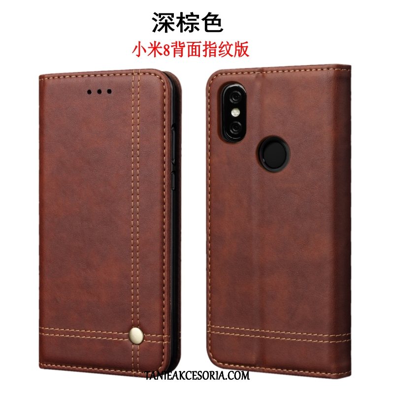 Etui Xiaomi Mi 8 Skórzany Młodzież Khaki, Futerał Xiaomi Mi 8 Telefon Komórkowy Miękki Mały Beige