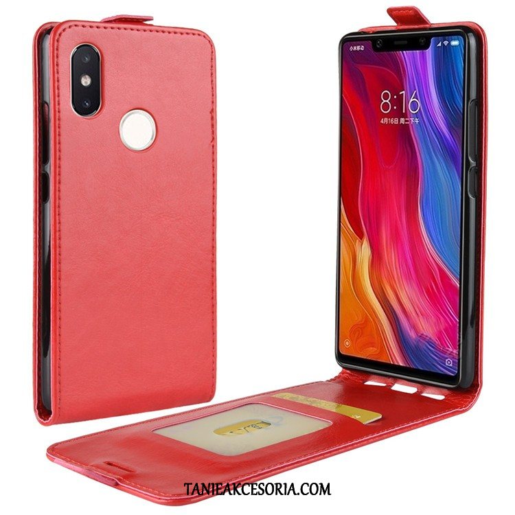 Etui Xiaomi Mi 8 Skórzany Telefon Komórkowy Mały, Futerał Xiaomi Mi 8 Biały Beige