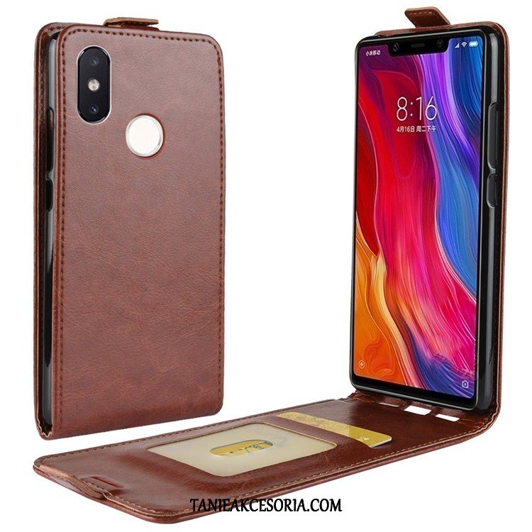 Etui Xiaomi Mi 8 Skórzany Telefon Komórkowy Mały, Futerał Xiaomi Mi 8 Biały Beige