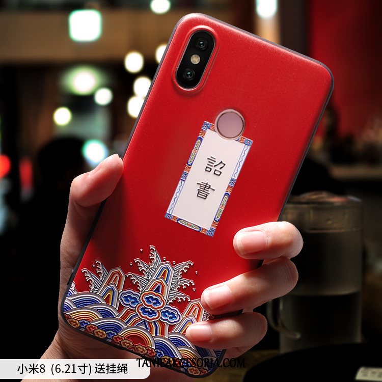 Etui Xiaomi Mi 8 Wzór Nubuku Kreatywne, Futerał Xiaomi Mi 8 Anti-fall Miękki Silikonowe Beige