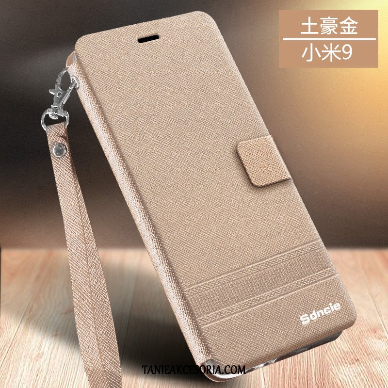 Etui Xiaomi Mi 9 All Inclusive Klapa Telefon Komórkowy, Pokrowce Xiaomi Mi 9 Mały Anti-fall Skórzany Futerał Beige