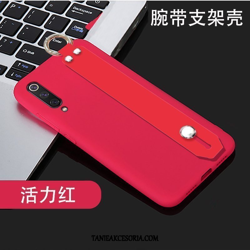 Etui Xiaomi Mi 9 Lite Mały Przezroczysty Proste, Futerał Xiaomi Mi 9 Lite Ochraniacz All Inclusive Czerwony Beige