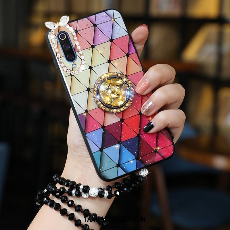 Etui Xiaomi Mi 9 Lite Rhinestone Silikonowe Tendencja, Obudowa Xiaomi Mi 9 Lite Anti-fall Mały Miękki Beige