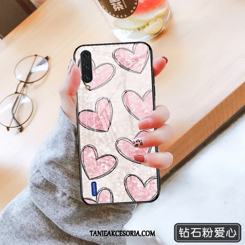 Etui Xiaomi Mi 9 Lite Telefon Komórkowy Lustro Czerwony Netto, Futerał Xiaomi Mi 9 Lite Proste All Inclusive Cienkie Beige