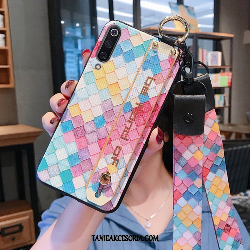 Etui Xiaomi Mi 9 Lite Wiszące Ozdoby Czerwony Netto All Inclusive, Futerał Xiaomi Mi 9 Lite Silikonowe Ochraniacz Młodzież Beige