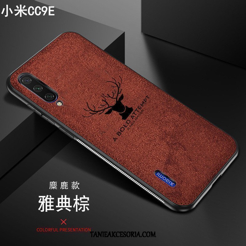 Etui Xiaomi Mi 9 Lite Wzór Ełk Telefon Komórkowy, Futerał Xiaomi Mi 9 Lite Buckskin Niebieski Miękki Beige