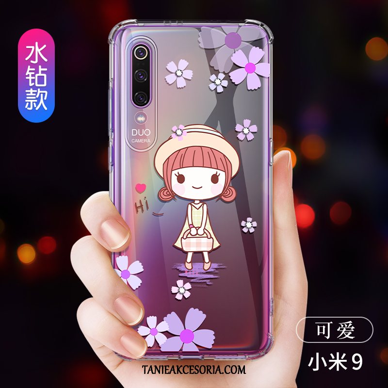 Etui Xiaomi Mi 9 Osobowość All Inclusive Moda, Futerał Xiaomi Mi 9 Kreatywne Czerwony Netto Przezroczysty Beige