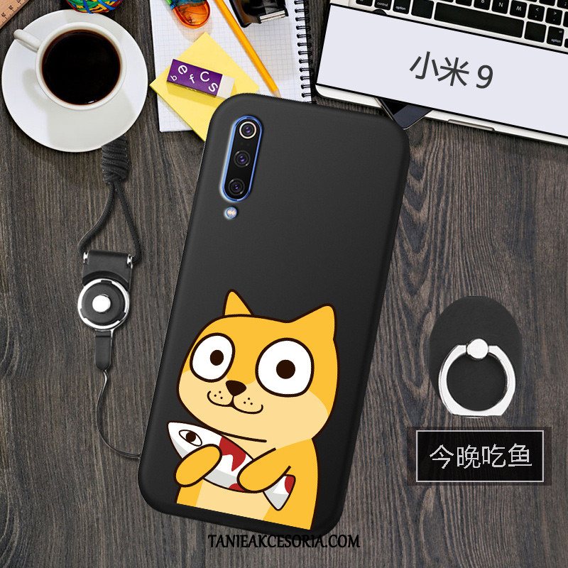 Etui Xiaomi Mi 9 Osobowość Mały Czarny, Pokrowce Xiaomi Mi 9 Kreatywne Anti-fall Tendencja Beige