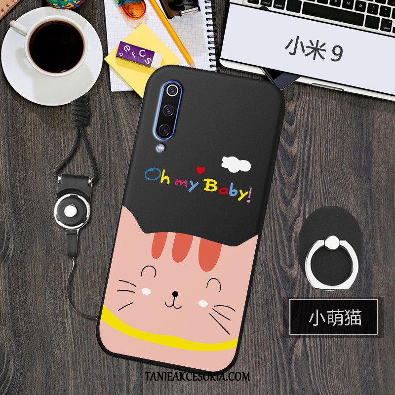 Etui Xiaomi Mi 9 Osobowość Mały Czarny, Pokrowce Xiaomi Mi 9 Kreatywne Anti-fall Tendencja Beige