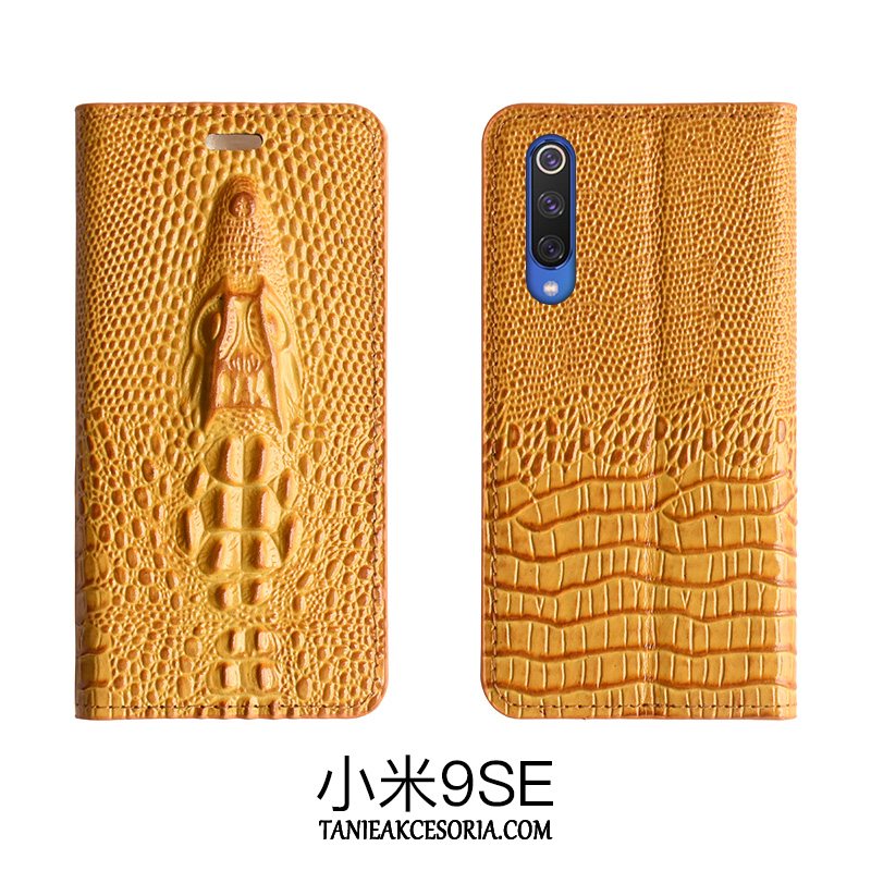 Etui Xiaomi Mi 9 Se Chiński Styl Anti-fall Ochraniacz, Futerał Xiaomi Mi 9 Se Prawdziwa Skóra Mały Telefon Komórkowy Beige