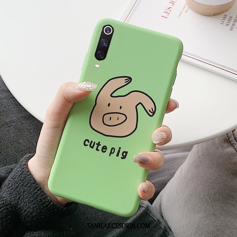 Etui Xiaomi Mi 9 Se Cienkie Zielony Kreskówka, Pokrowce Xiaomi Mi 9 Se Nubuku Miękki Mały Beige