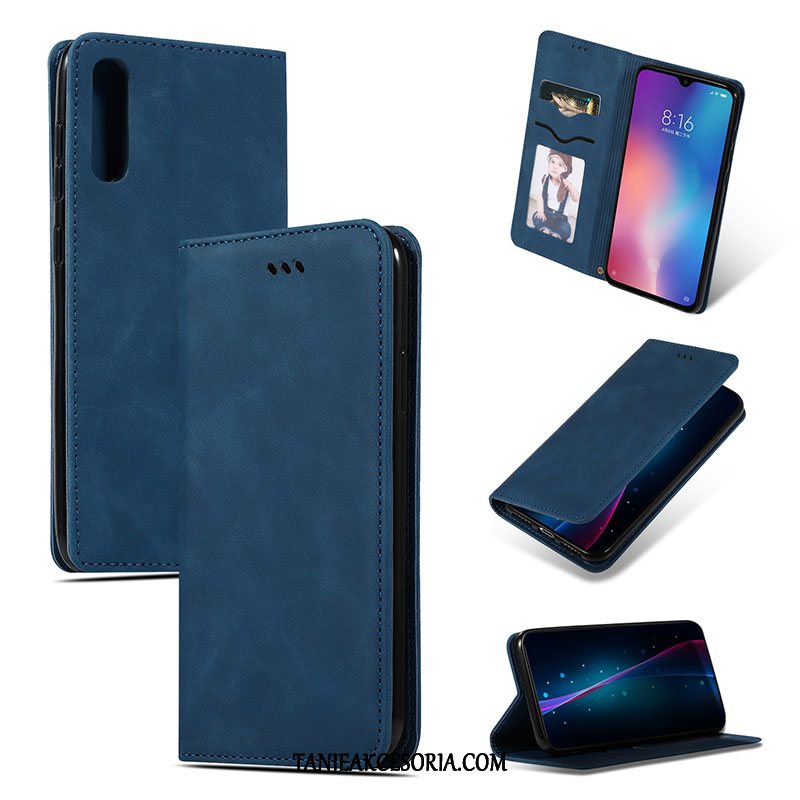 Etui Xiaomi Mi 9 Se Skórzany Telefon Komórkowy Ochraniacz, Futerał Xiaomi Mi 9 Se Ciemnozielony Anti-fall Mały Beige