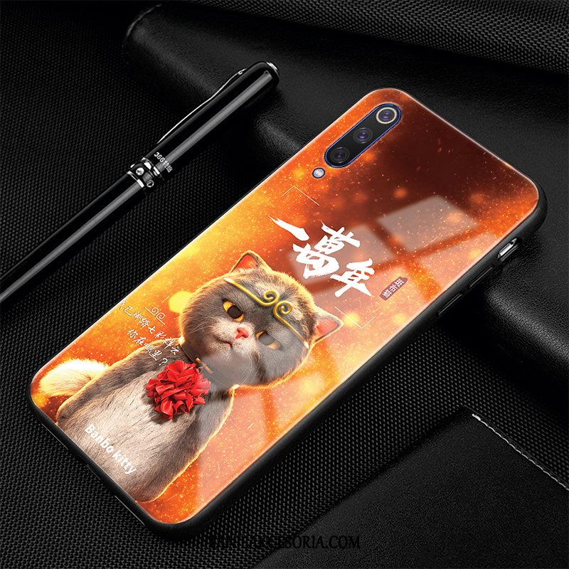 Etui Xiaomi Mi 9 Telefon Komórkowy Cienkie Czerwony Netto, Pokrowce Xiaomi Mi 9 Kotek Zakochani Anti-fall Beige