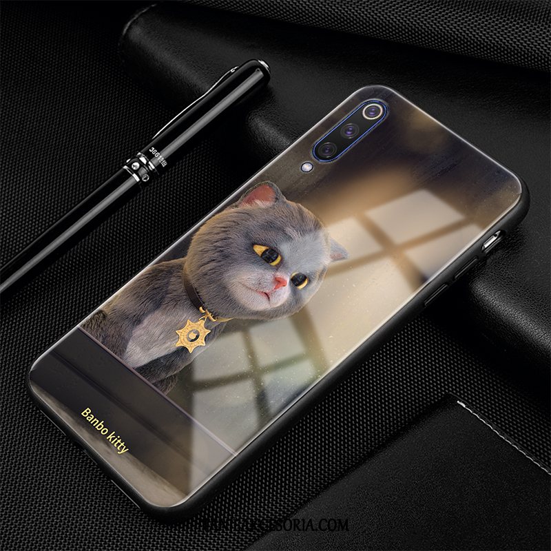 Etui Xiaomi Mi 9 Telefon Komórkowy Cienkie Czerwony Netto, Pokrowce Xiaomi Mi 9 Kotek Zakochani Anti-fall Beige