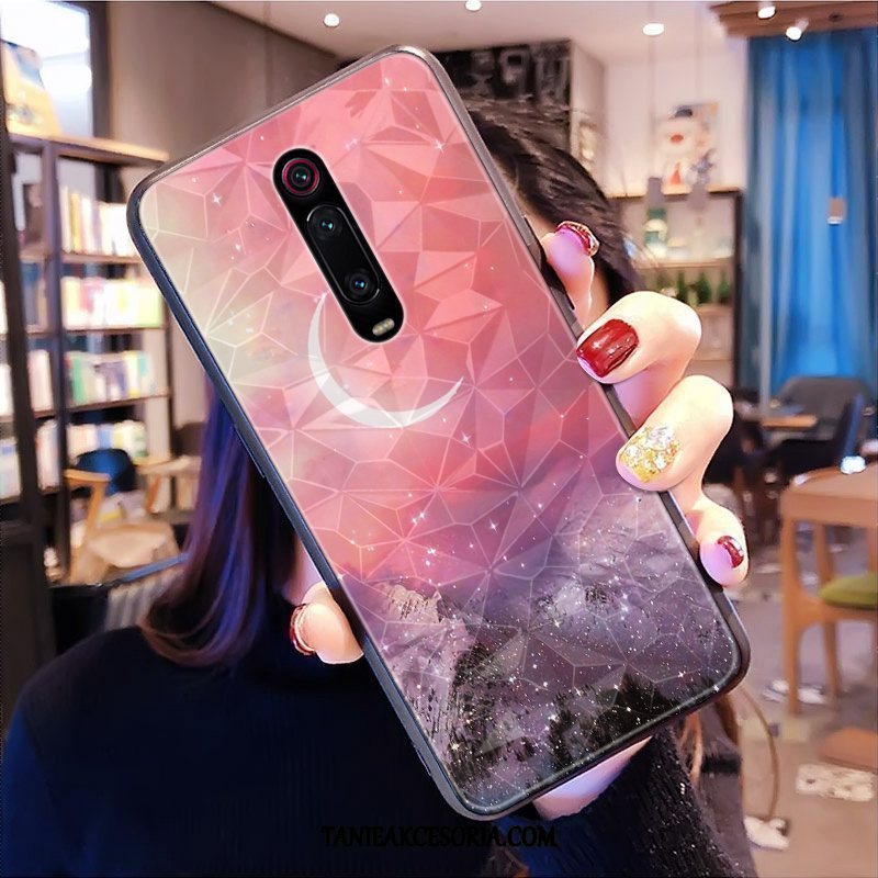 Etui Xiaomi Mi 9t Pro Anti-fall Wiszące Ozdoby Wzór, Futerał Xiaomi Mi 9t Pro Czerwony Kształt Diamentu Serce Beige