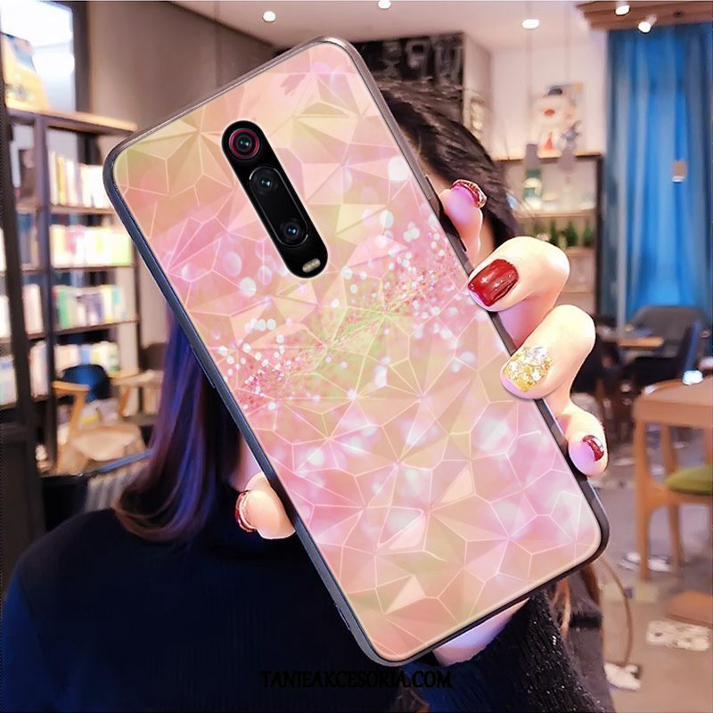 Etui Xiaomi Mi 9t Pro Anti-fall Wiszące Ozdoby Wzór, Futerał Xiaomi Mi 9t Pro Czerwony Kształt Diamentu Serce Beige