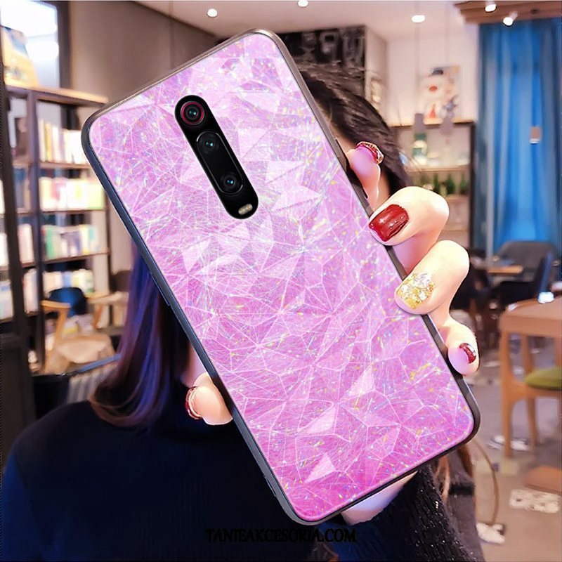 Etui Xiaomi Mi 9t Pro Anti-fall Wiszące Ozdoby Wzór, Futerał Xiaomi Mi 9t Pro Czerwony Kształt Diamentu Serce Beige