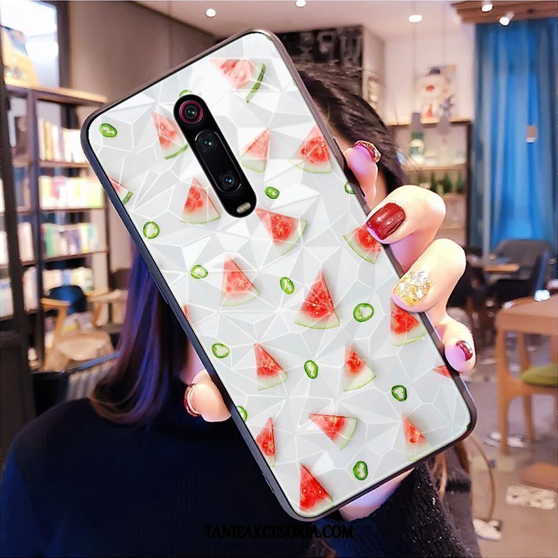 Etui Xiaomi Mi 9t Pro Kształt Diamentu Telefon Komórkowy Ochraniacz, Pokrowce Xiaomi Mi 9t Pro Czerwony Netto Kreskówka Wzór Beige