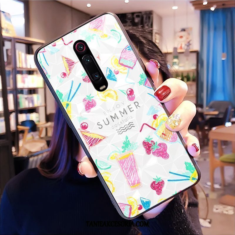 Etui Xiaomi Mi 9t Pro Kształt Diamentu Telefon Komórkowy Ochraniacz, Pokrowce Xiaomi Mi 9t Pro Czerwony Netto Kreskówka Wzór Beige