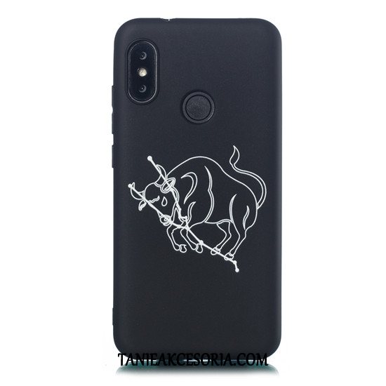 Etui Xiaomi Mi A2 Lite Cienkie Kreskówka Czerwony, Futerał Xiaomi Mi A2 Lite Wiszące Ozdoby Miękki Czarny Beige