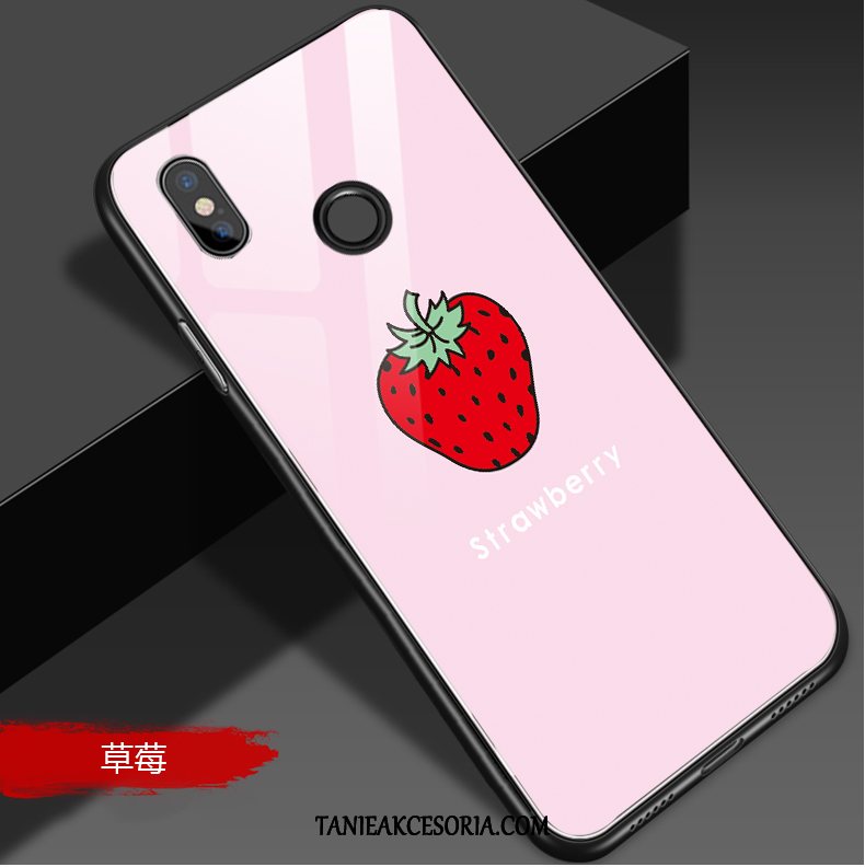 Etui Xiaomi Mi A2 Lite Nowy Truskawka Proste, Futerał Xiaomi Mi A2 Lite Wiszące Ozdoby All Inclusive Czerwony Beige