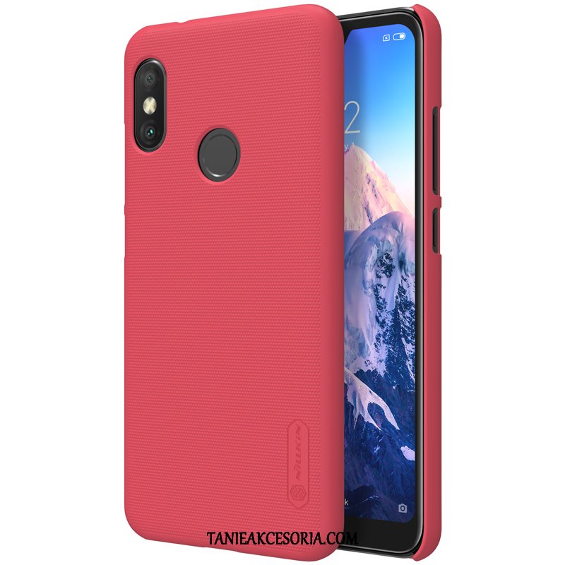 Etui Xiaomi Mi A2 Lite Ochraniacz Anti-fall Nubuku, Pokrowce Xiaomi Mi A2 Lite Trudno Mały Czerwony Beige