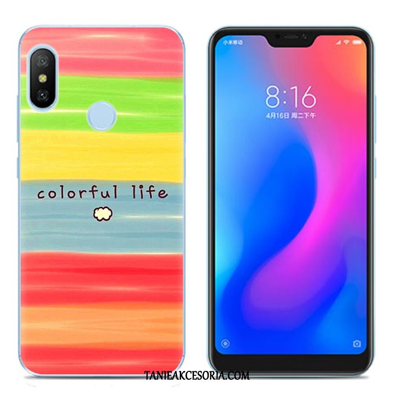 Etui Xiaomi Mi A2 Lite Telefon Komórkowy Silikonowe Czerwony Netto, Pokrowce Xiaomi Mi A2 Lite Kolor Miękki Czerwony Beige