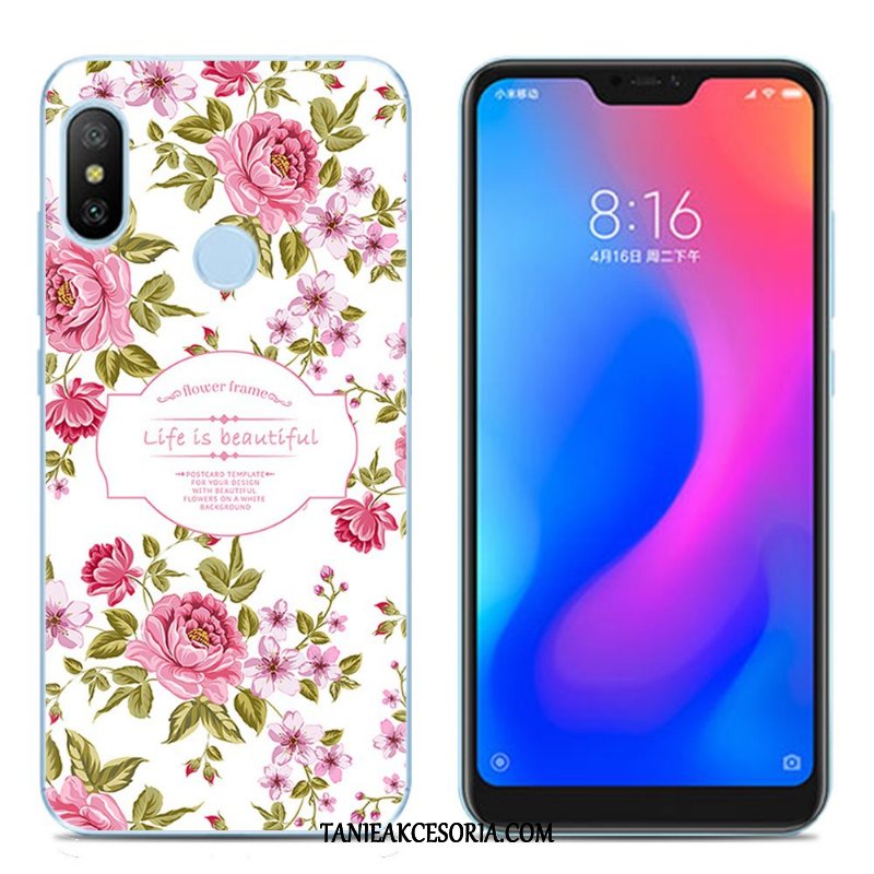 Etui Xiaomi Mi A2 Lite Telefon Komórkowy Silikonowe Czerwony Netto, Pokrowce Xiaomi Mi A2 Lite Kolor Miękki Czerwony Beige