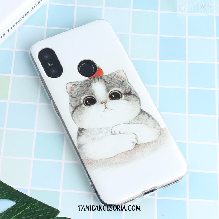 Etui Xiaomi Mi A2 Mały Biały Silikonowe, Futerał Xiaomi Mi A2 Anti-fall Kreskówka Zwierzę Beige