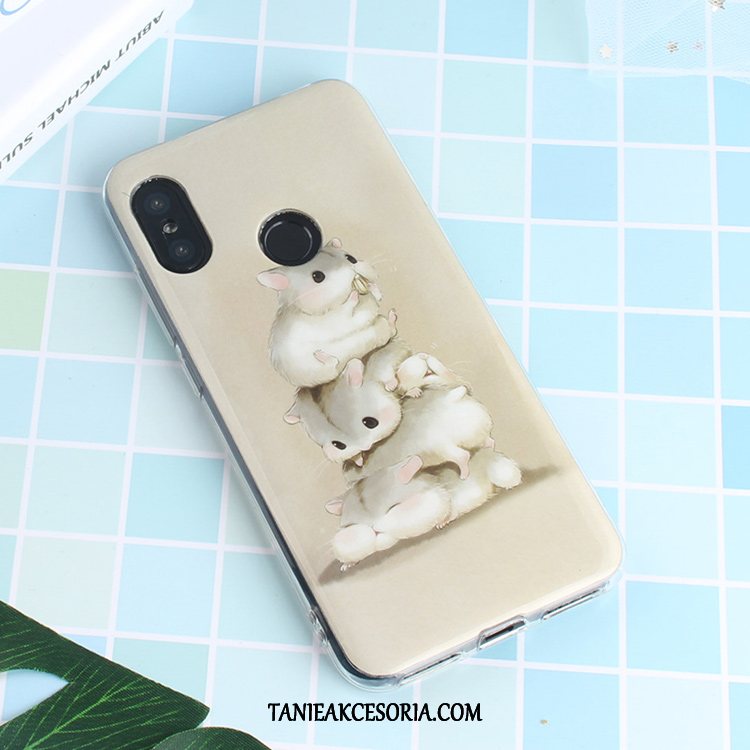 Etui Xiaomi Mi A2 Mały Biały Silikonowe, Futerał Xiaomi Mi A2 Anti-fall Kreskówka Zwierzę Beige