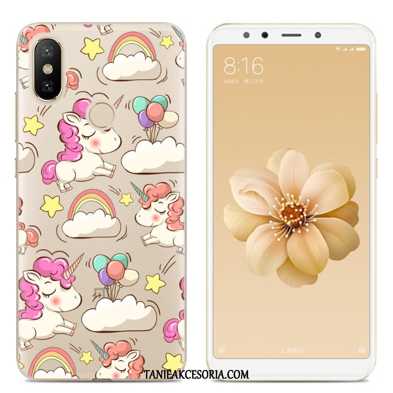 Etui Xiaomi Mi A2 Silikonowe Tendencja Kreatywne, Obudowa Xiaomi Mi A2 Telefon Komórkowy Różowe Kreskówka Beige