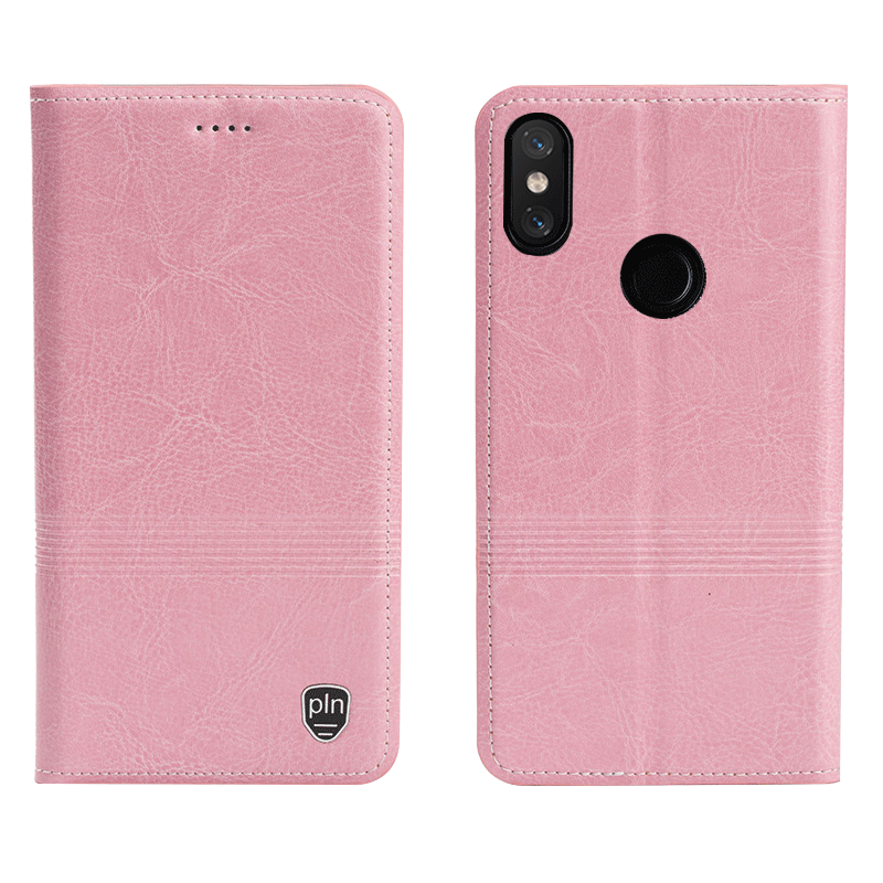 Etui Xiaomi Mi A2 Telefon Komórkowy Czarny Skórzany Futerał, Obudowa Xiaomi Mi A2 Prawdziwa Skóra Mały Ochraniacz Beige