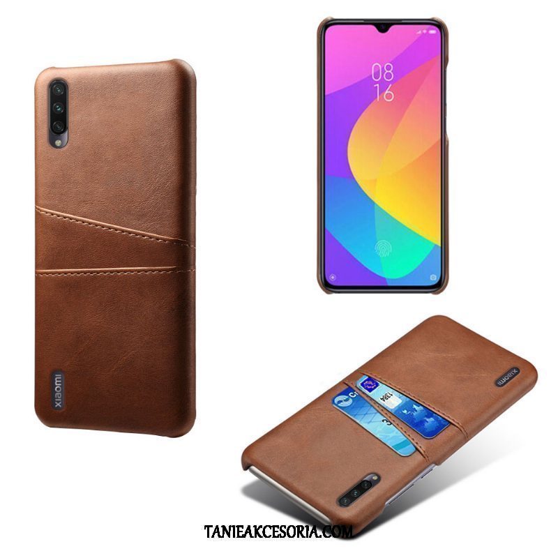 Etui Xiaomi Mi A3 Karta Anti-fall Mały, Obudowa Xiaomi Mi A3 Skóra Jakość Vintage Beige