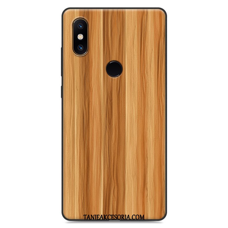 Etui Xiaomi Mi Mix 2s Mały Tendencja Ziarno Drewna, Obudowa Xiaomi Mi Mix 2s Ochraniacz Czarny Anti-fall Beige