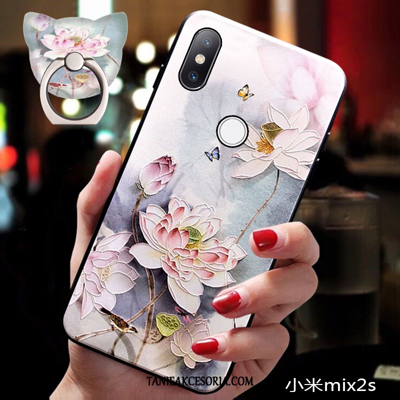 Etui Xiaomi Mi Mix 2s Ochraniacz Wspornik Wiszące Ozdoby, Obudowa Xiaomi Mi Mix 2s Klamra Ring Cienka Beige