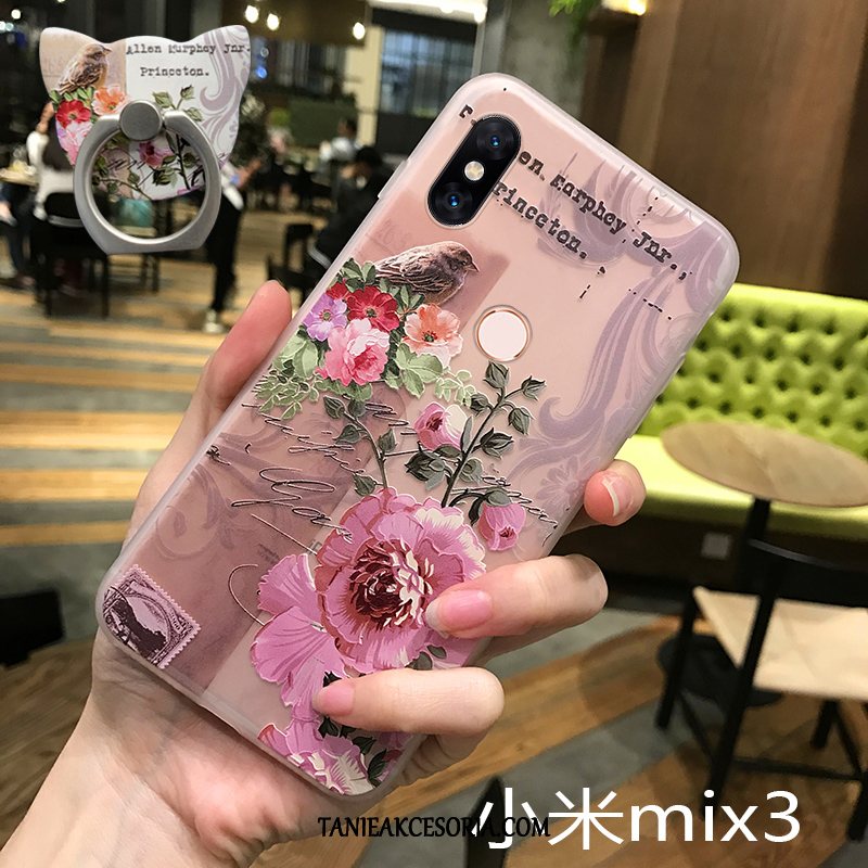 Etui Xiaomi Mi Mix 3 All Inclusive Vintage Anti-fall, Futerał Xiaomi Mi Mix 3 Wzór Silikonowe Różowe Beige