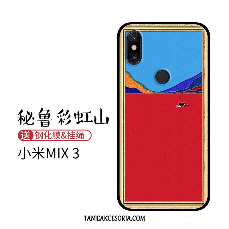 Etui Xiaomi Mi Mix 3 Anti-fall Vintage Tęcza, Obudowa Xiaomi Mi Mix 3 Wiszące Ozdoby Nubuku Kreatywne Beige Peruanische Farbe