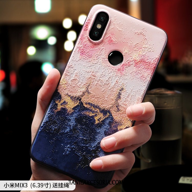 Etui Xiaomi Mi Mix 3 Cienkie Nubuku Anti-fall, Obudowa Xiaomi Mi Mix 3 Osobowość Czerwony Różowe Beige