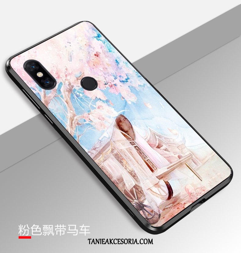 Etui Xiaomi Mi Mix 3 Czarny Nowy Różowe, Futerał Xiaomi Mi Mix 3 Miękki Szkło Piękny Beige