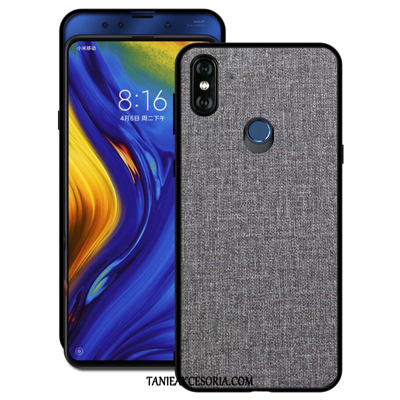 Etui Xiaomi Mi Mix 3 Jednolity Kolor Płótno Miękki, Obudowa Xiaomi Mi Mix 3 Mały Silikonowe Wzór Beige