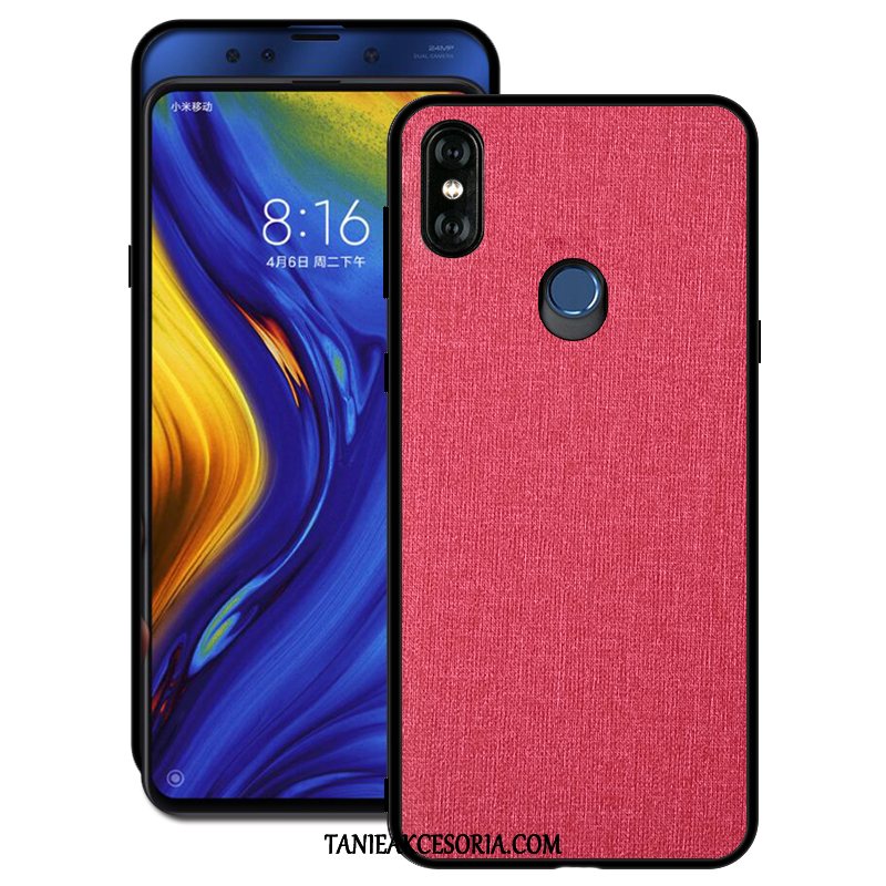 Etui Xiaomi Mi Mix 3 Jednolity Kolor Płótno Miękki, Obudowa Xiaomi Mi Mix 3 Mały Silikonowe Wzór Beige