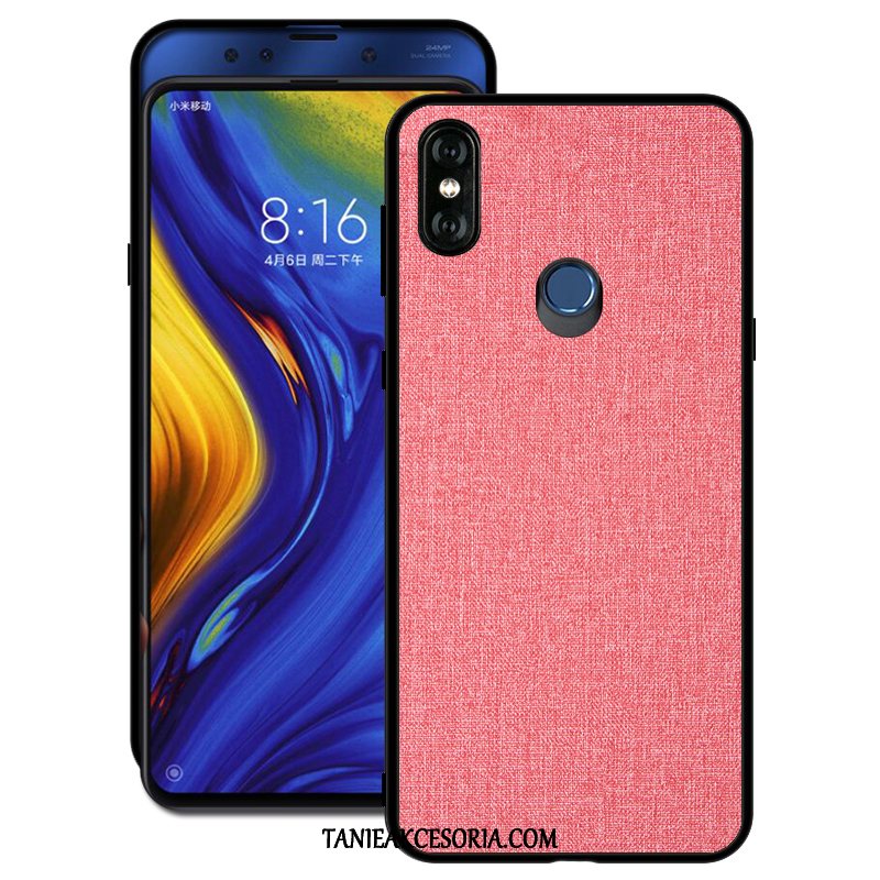 Etui Xiaomi Mi Mix 3 Jednolity Kolor Płótno Miękki, Obudowa Xiaomi Mi Mix 3 Mały Silikonowe Wzór Beige