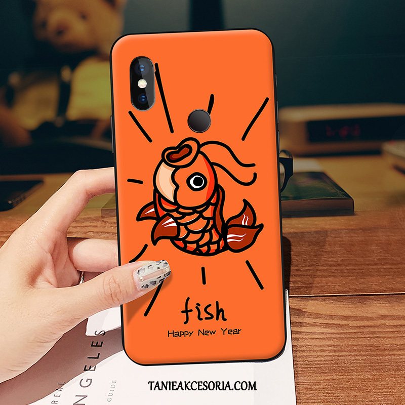 Etui Xiaomi Mi Mix 3 Mały Kreskówka Ochraniacz, Obudowa Xiaomi Mi Mix 3 Pomarańczowy Czerwony Netto Świeży Beige