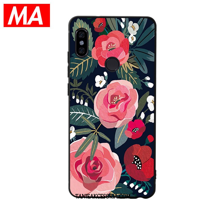 Etui Xiaomi Mi Mix 3 Ochraniacz Mały Czerwony, Futerał Xiaomi Mi Mix 3 Duży Miękki Kwiaty Beige