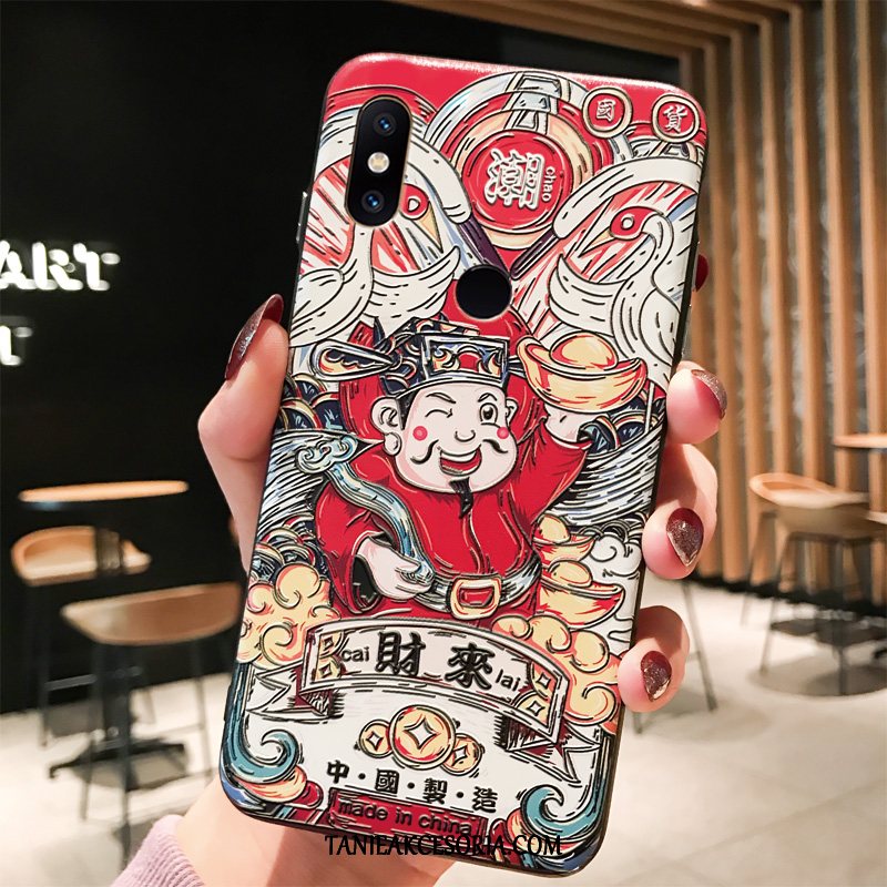 Etui Xiaomi Mi Mix 3 Relief Święto Nowy, Obudowa Xiaomi Mi Mix 3 Bóg Bogactwa Bogactwo Chiński Styl Beige