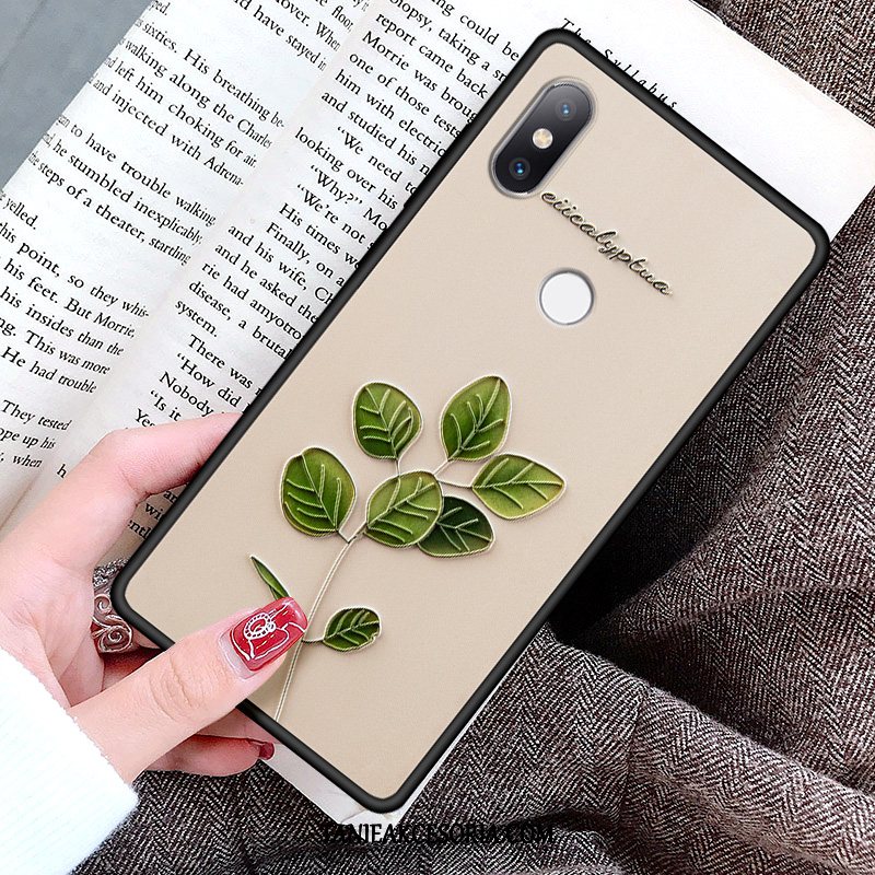 Etui Xiaomi Mi Mix 3 Silikonowe Zakochani Relief, Obudowa Xiaomi Mi Mix 3 Mały Torby Telefon Komórkowy Beige