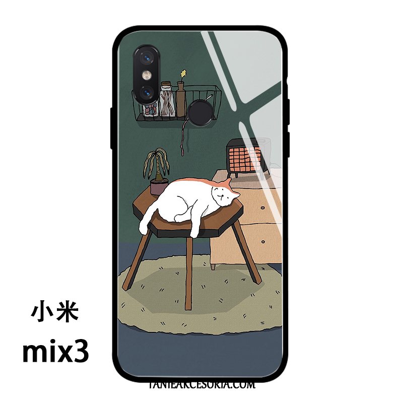 Etui Xiaomi Mi Mix 3 Szkło Anti-fall Piękny, Pokrowce Xiaomi Mi Mix 3 Mały Osobowość Kreskówka Beige