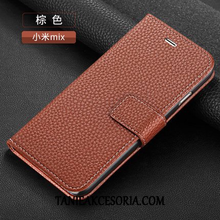 Etui Xiaomi Mi Mix Ochraniacz All Inclusive Mały, Pokrowce Xiaomi Mi Mix Telefon Komórkowy Czerwony Prawdziwa Skóra Beige