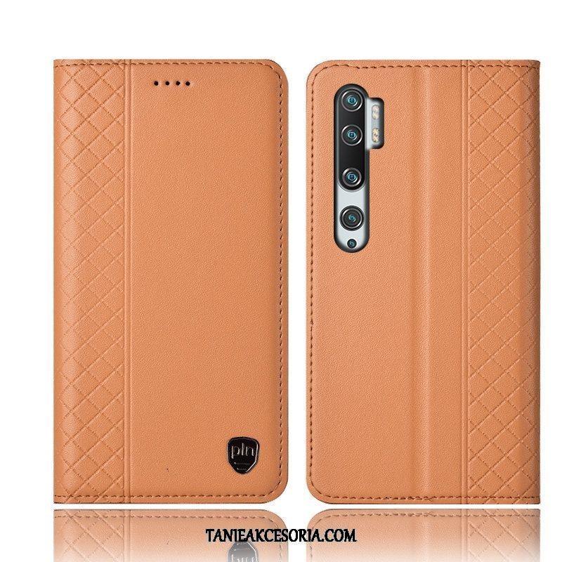 Etui Xiaomi Mi Note 10 All Inclusive Telefon Komórkowy Mały, Pokrowce Xiaomi Mi Note 10 W Kratę Żółty Ochraniacz Beige